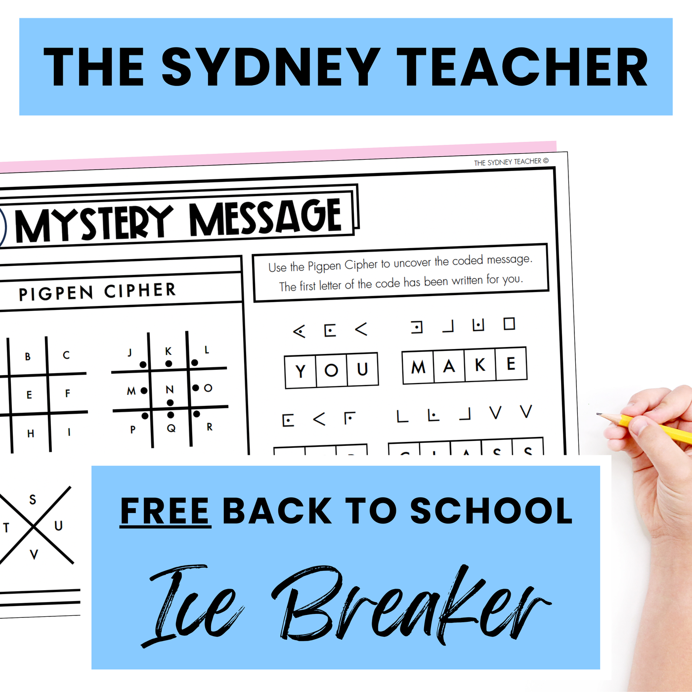 FREE Back to School 'Mystery Message' Ice-Breaker Activity