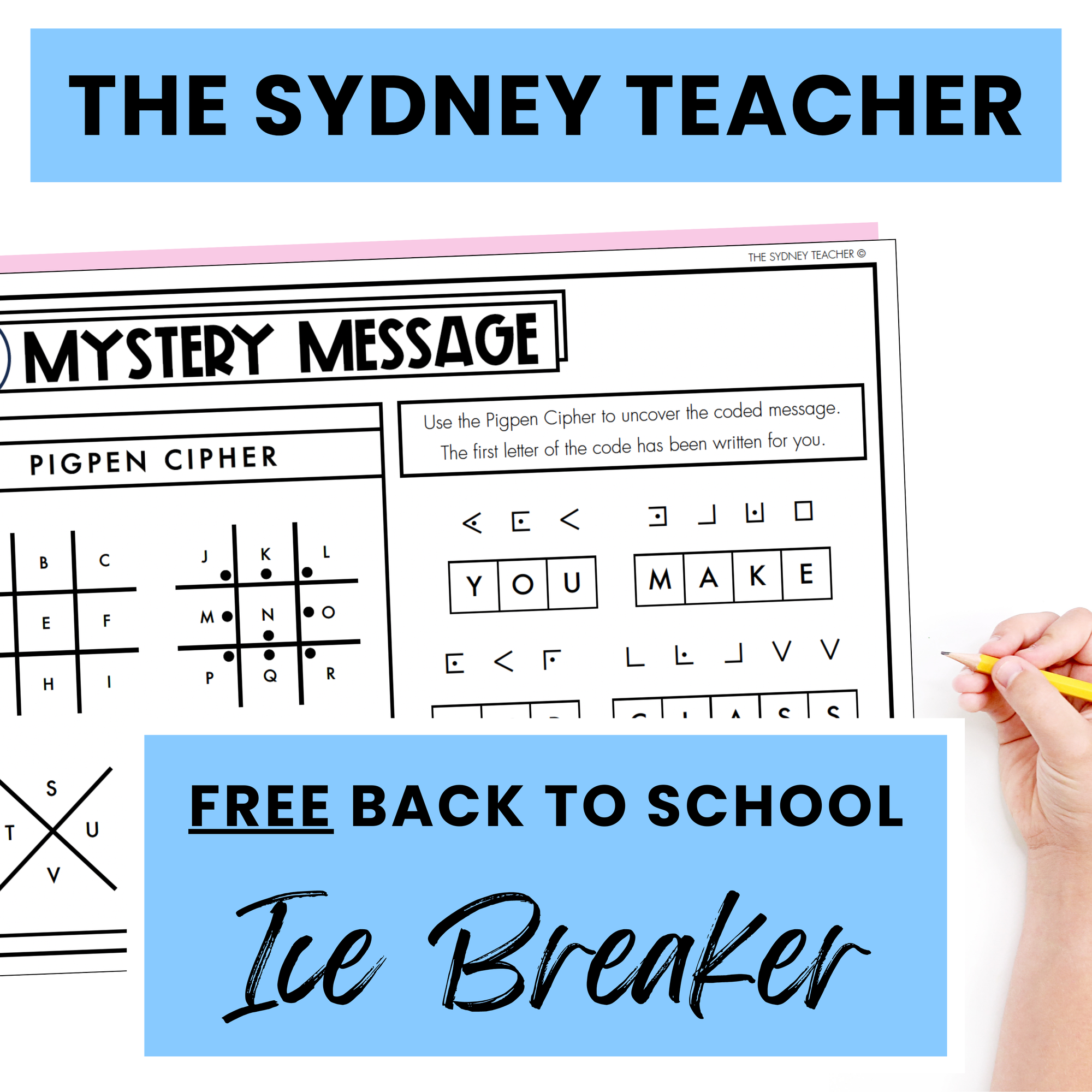 FREE Back to School 'Mystery Message' Ice-Breaker Activity