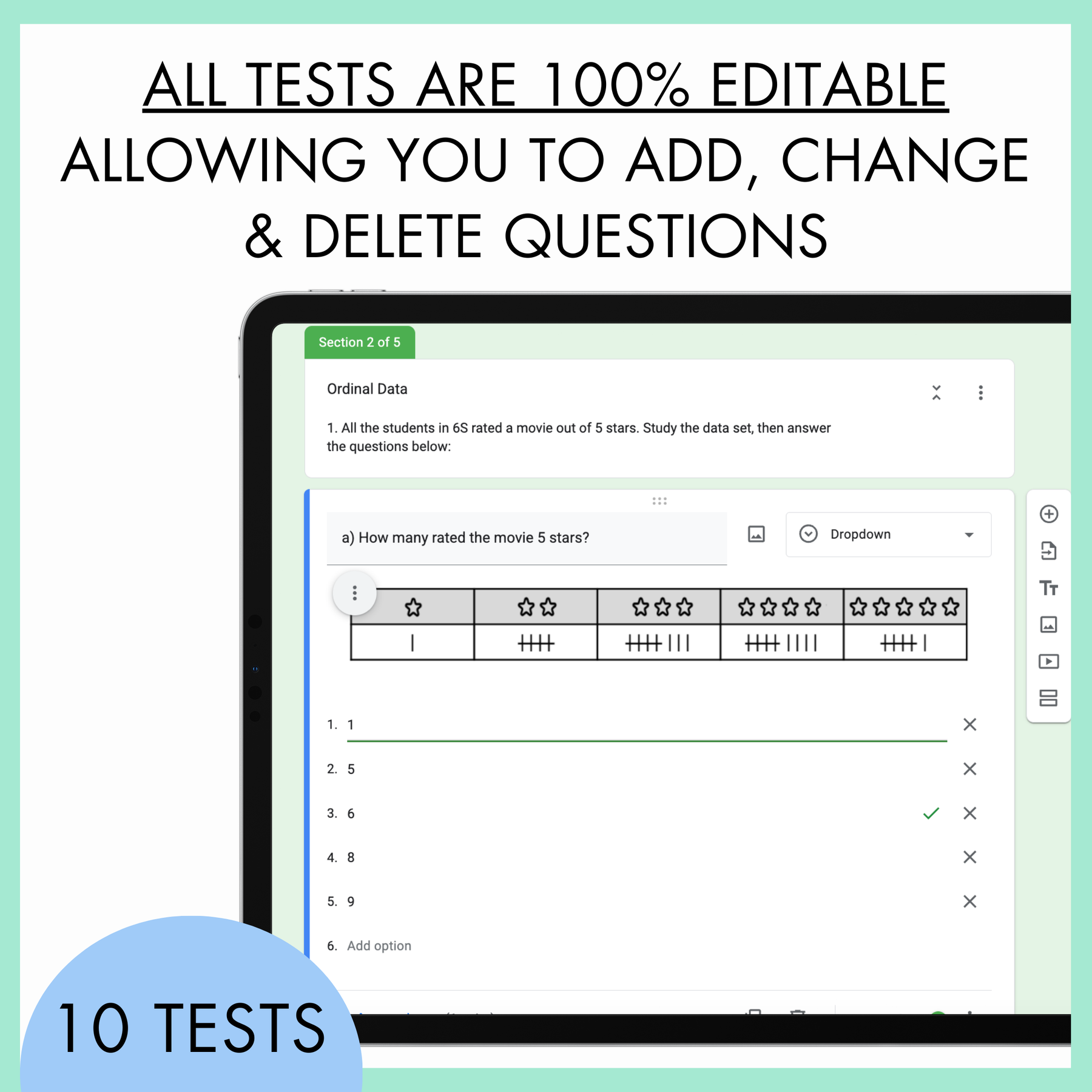 Year 6 Statistics & Probability Digital Test Pack