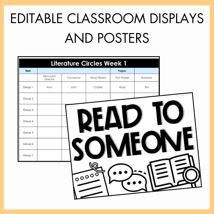 Upper Primary Literature Circle Templates
