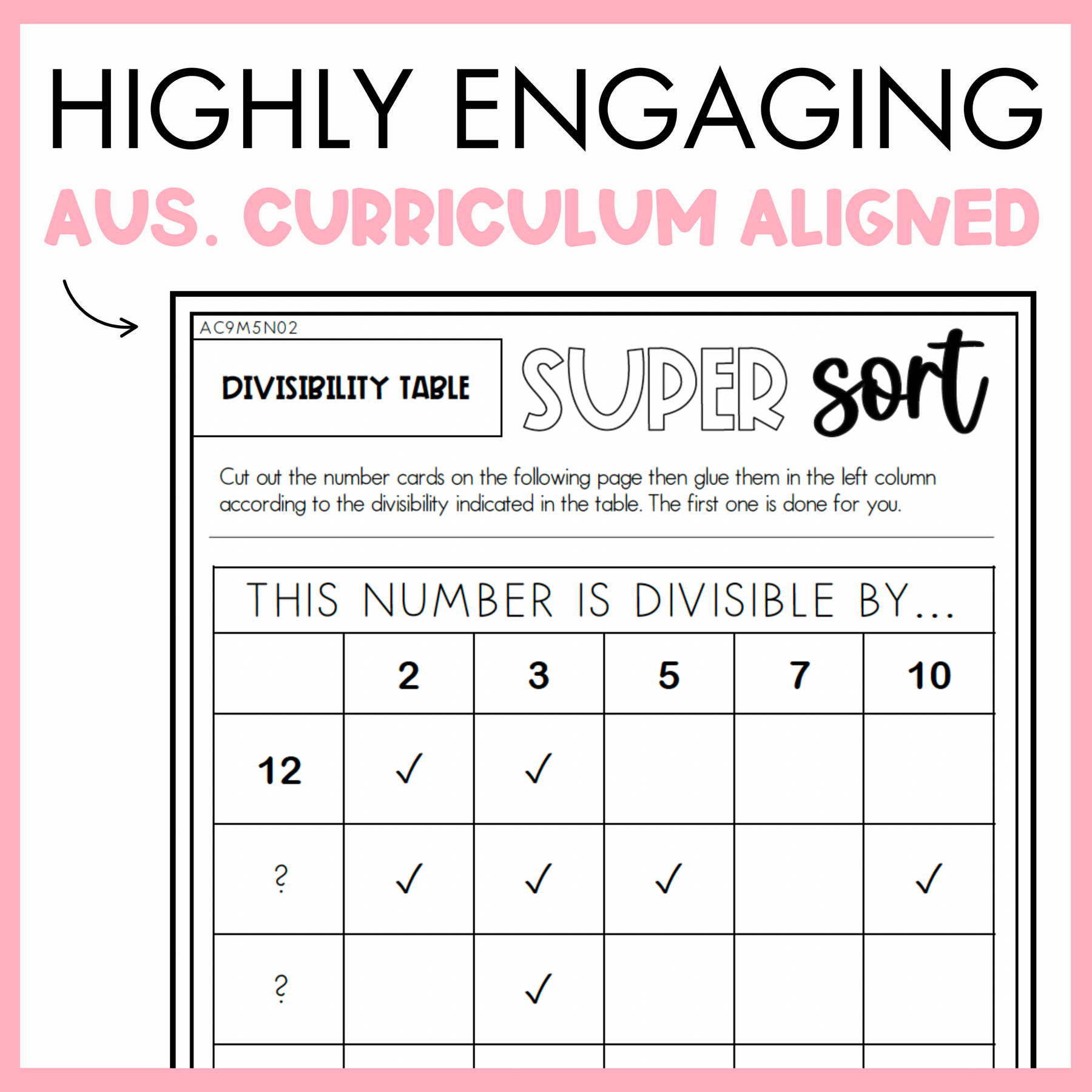 Year 5 Number & Algebra Pack: Factors, Multiples and Divisibility (AC9M5N02)