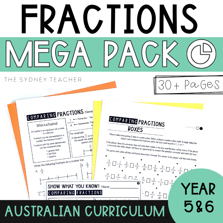 Fractions MEGA Pack | Year 5 & 6 ⭐️ The Sydney Teacher