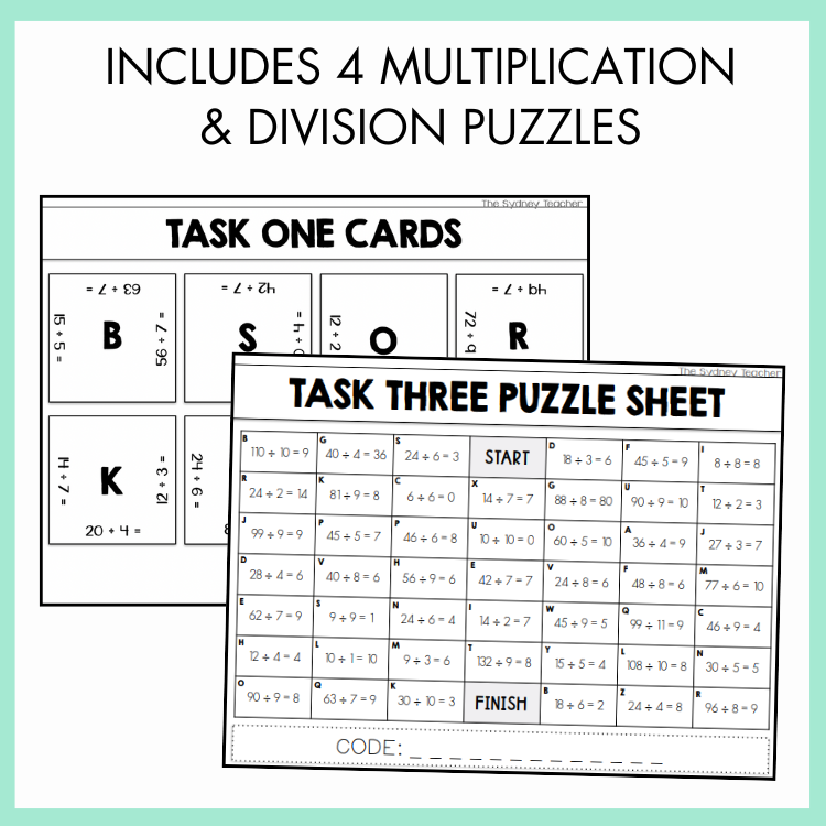 Multiplication & Division Escape Room | Year 3 & 4