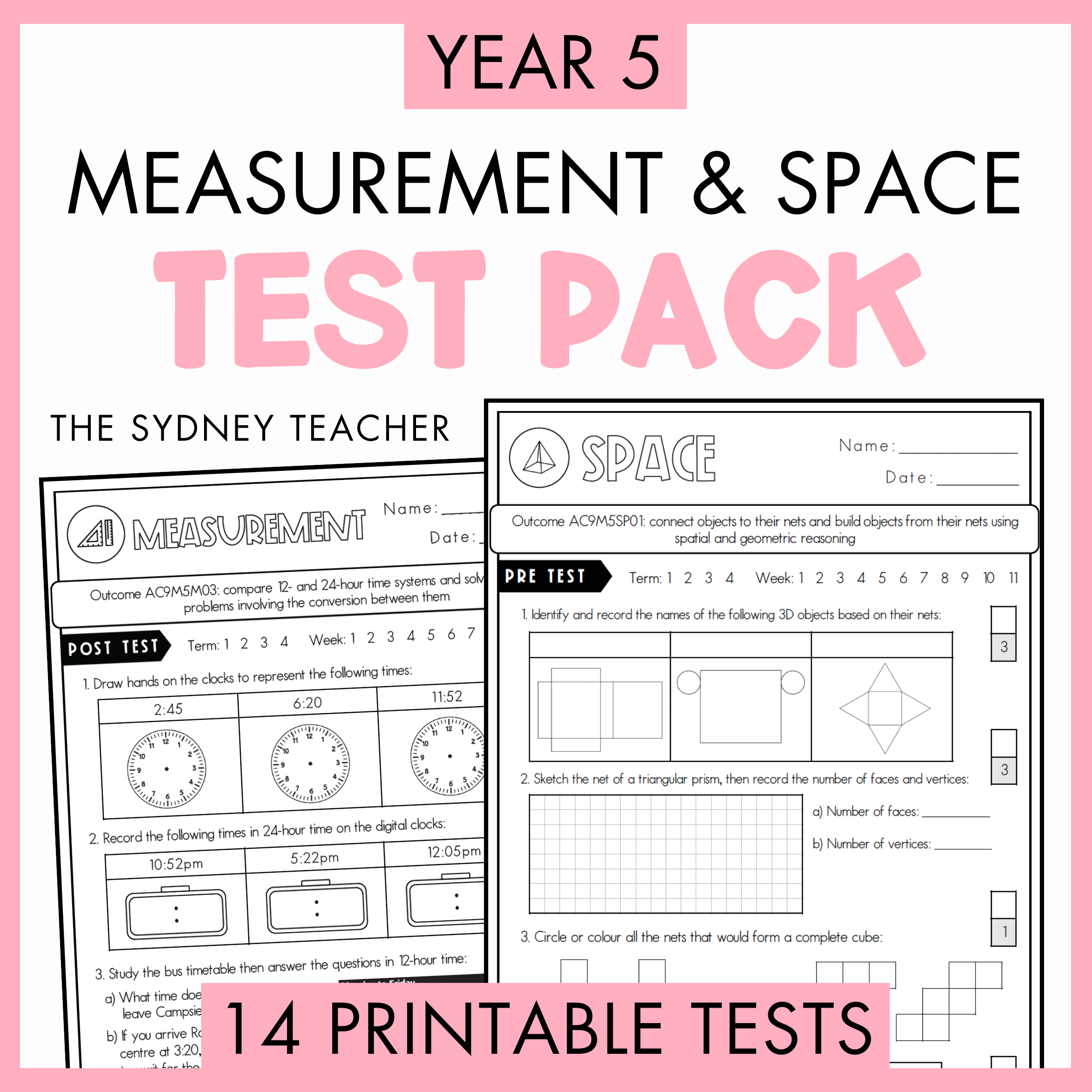 Year 5 Measurement & Space Printable Test Pack ⭐️ The Sydney Teacher