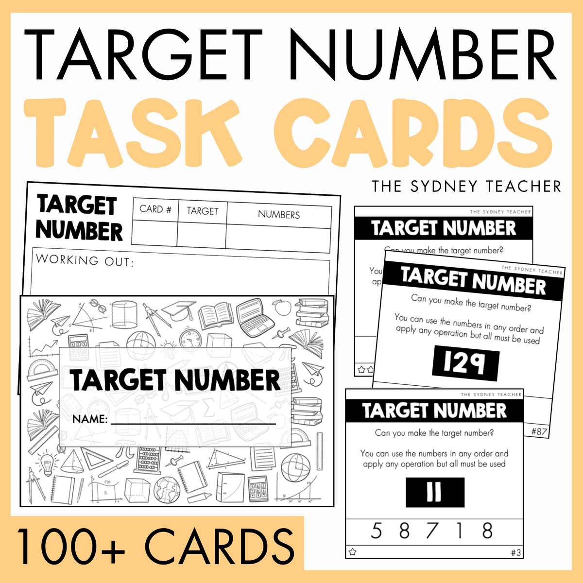 Target Number Task Cards