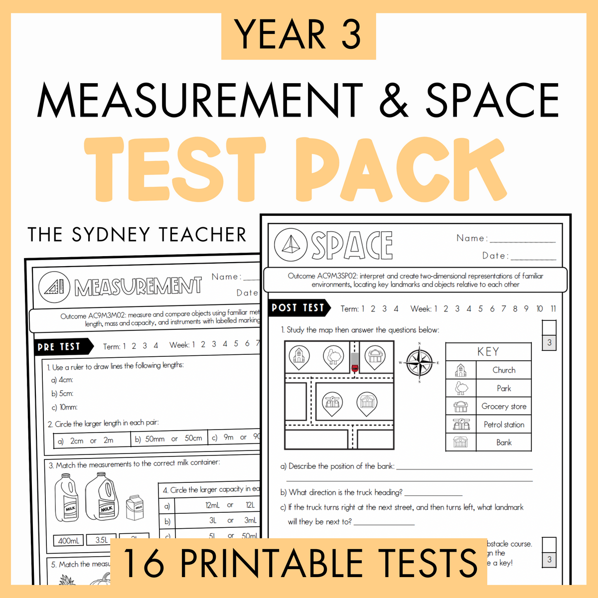 Year 3 Measurement & Space Printable Test Pack