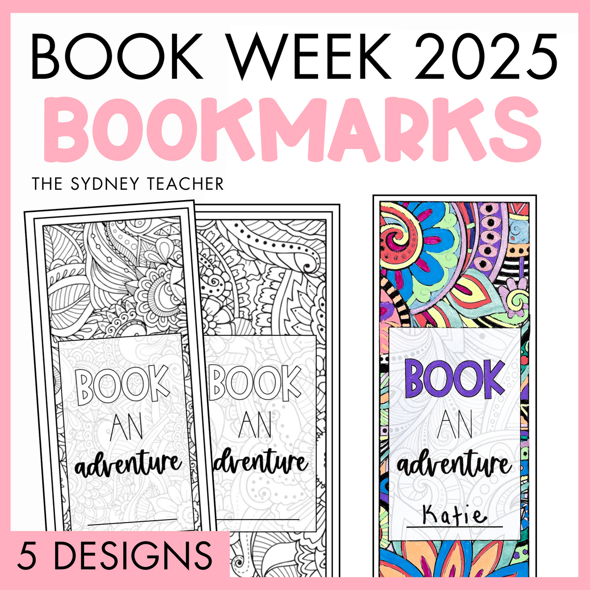 Book Week ‘Book an Adventure’ Colouring In Bookmarks 2025