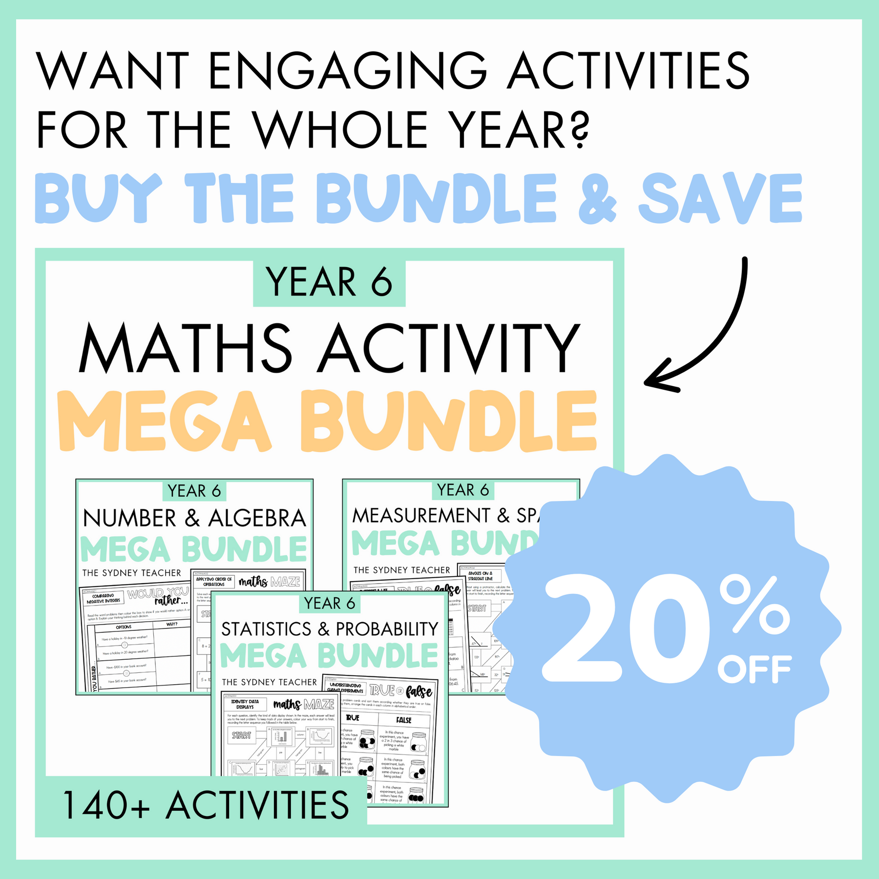 Year 6 Number & Algebra Activity Bundle