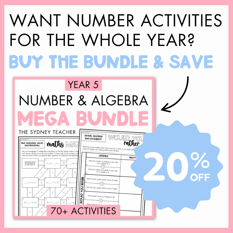 Year 5 Number & Algebra Pack: Additive & Multiplicative Problem Solving (AC9M5N09)