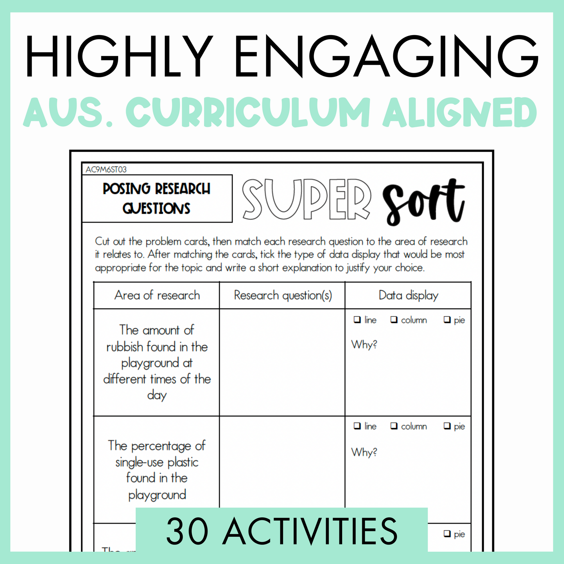 Year 6 Statistics & Probability Activity Bundle