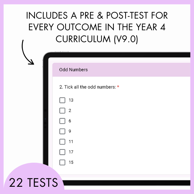 Year 4 Number & Algebra Digital Test Pack