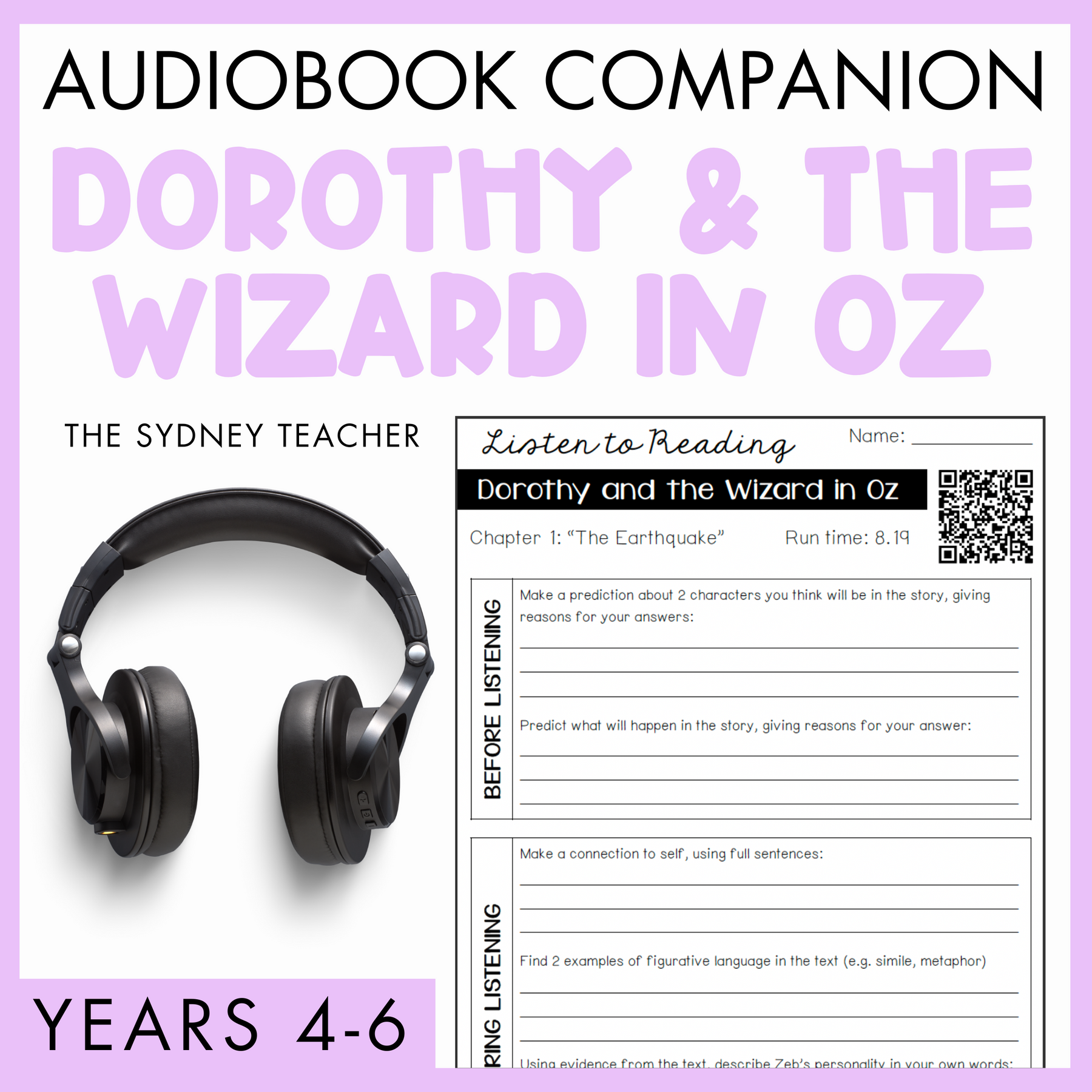 Listen to Reading | Dorothy and the Wizard in Oz Audiobook Activity
