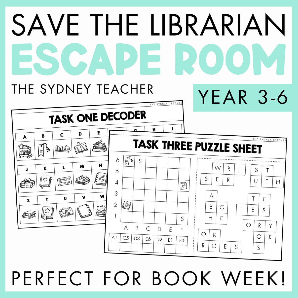 Book Week Logic Puzzle / Team Building Escape Room | Years 3-6
