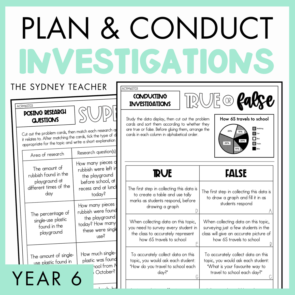 Year 6 Statistics & Probability: Plan & Conduct Investigations (AC9M6ST03)