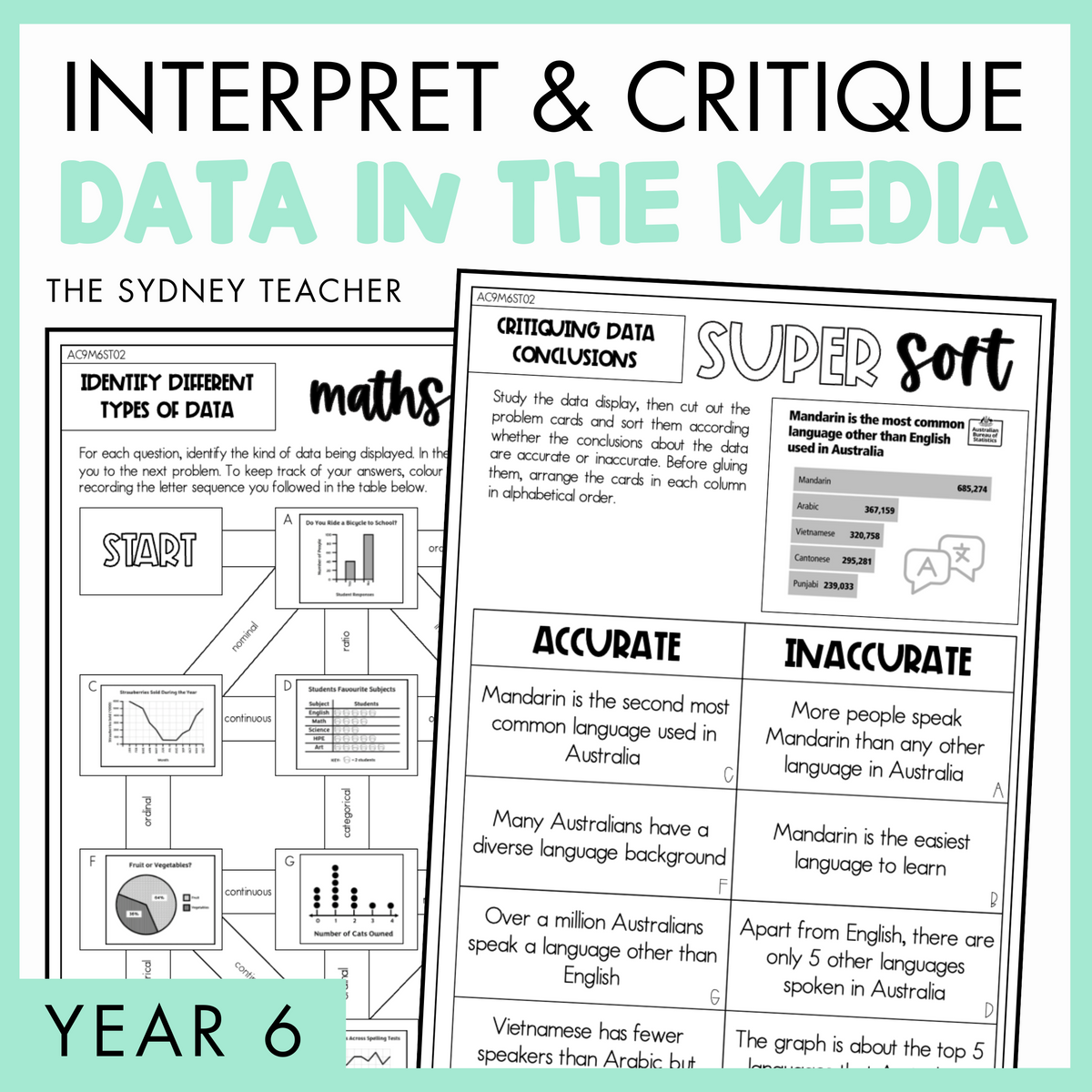 Year 6 Statistics & Probability: Interpret & Critique Data in the Media (AC9M6ST02)