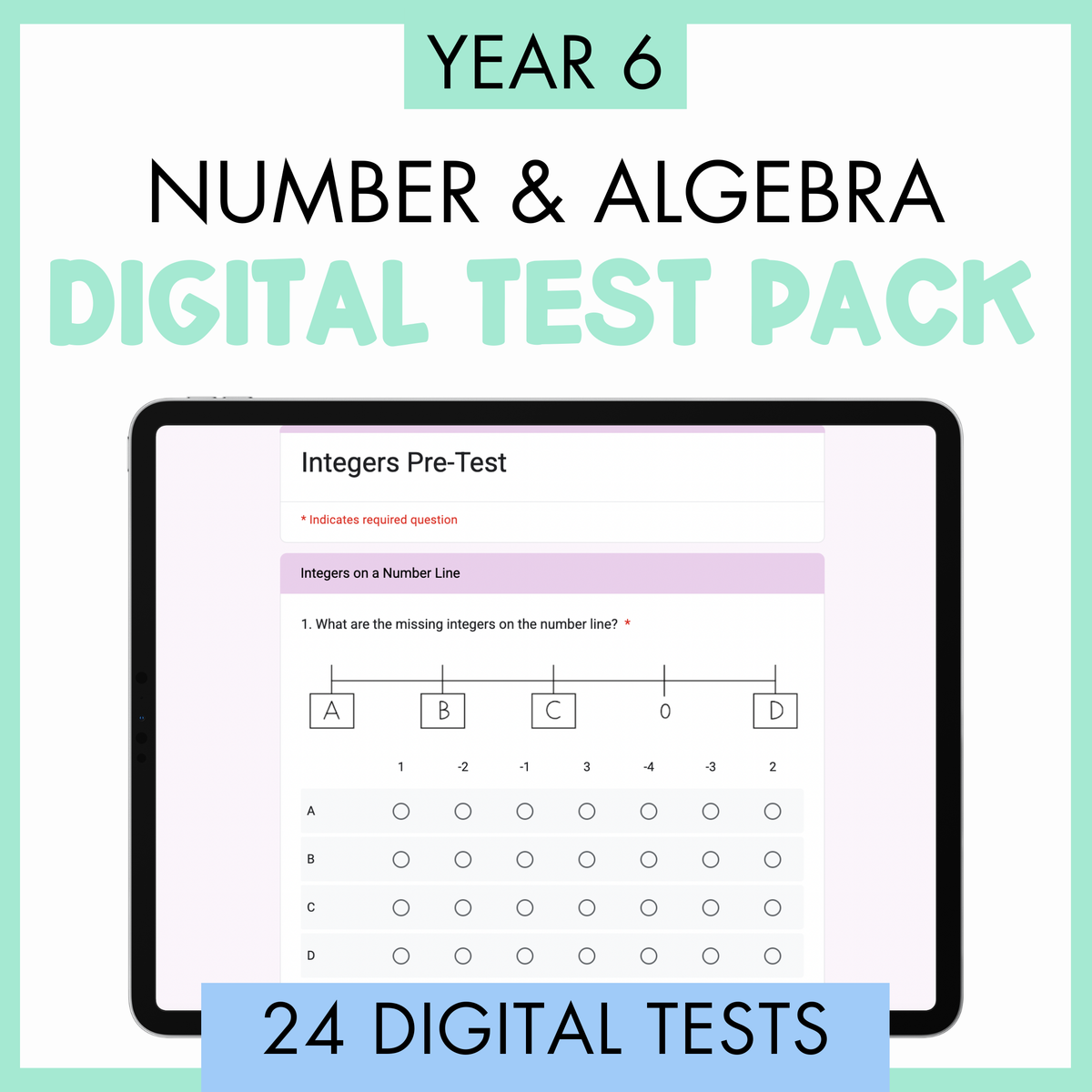 Year 6 Number & Algebra Digital Test Pack