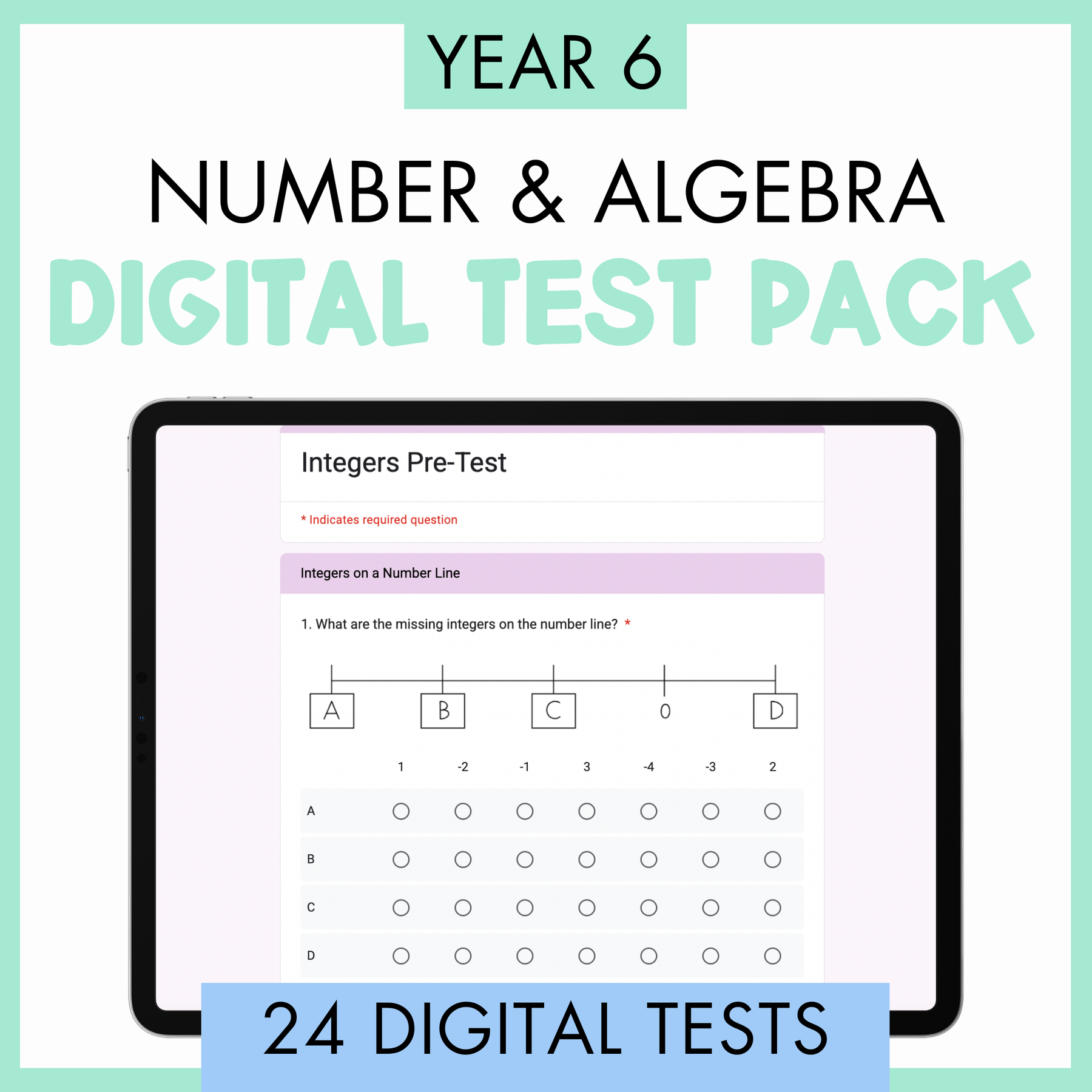 Year 6 Number & Algebra Digital Test Pack