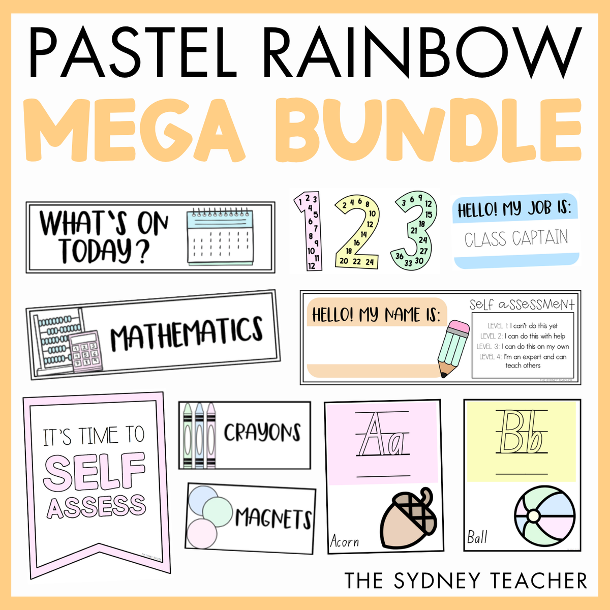 Pastel Rainbow Decor MEGA Bundle