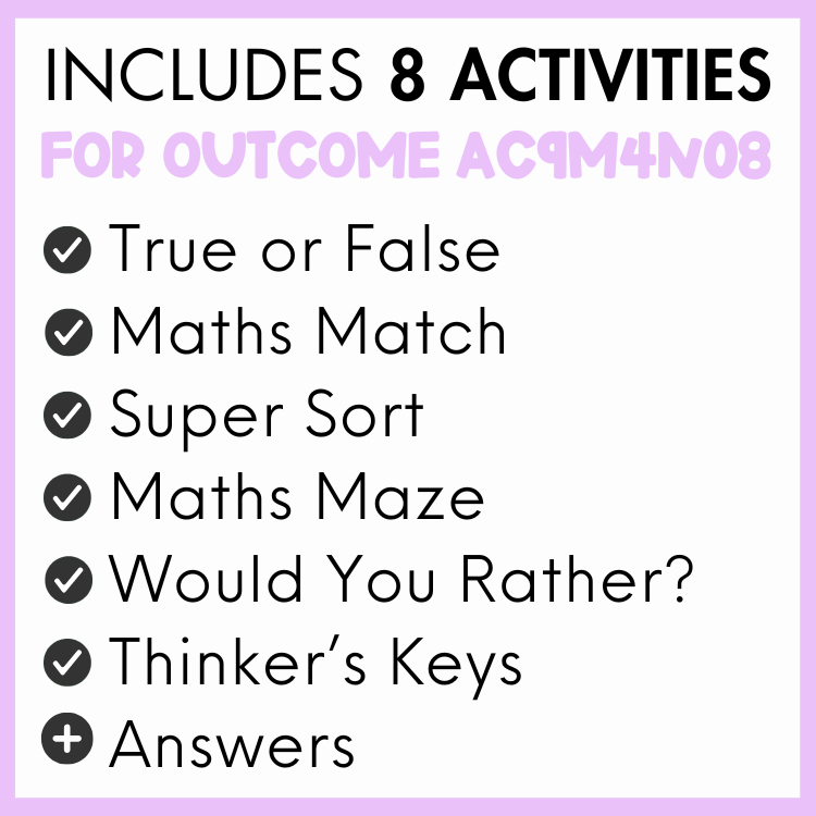 Year 4 Number & Algebra: Solve Addition, Subtraction, Multiplication, and Division Problems (AC9M4N08)