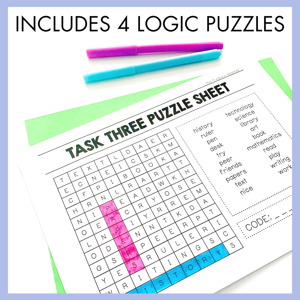 Logic Puzzle / Team Building Escape Room | Year 3 & 4 [Volume 1]