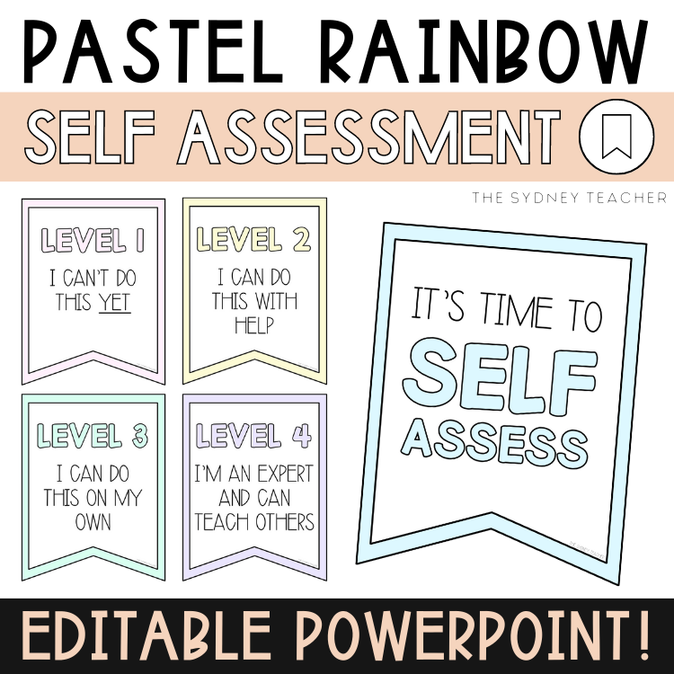 Pastel Rainbow Self Assessment Bunting