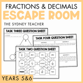 Fractions, Decimals & Percentages Escape Room | Year 5 & 6