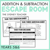 Addition & Subtraction Escape Room | Year 5 & 6