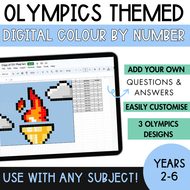 Olympics Themed - Fully Customisable Colour by Number