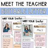 Meet the Teacher - Editable Letter - The Sydney Teacher