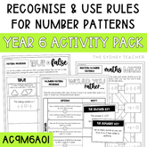 Year 6 Number & Algebra: Recognise and Use Rules for Number Patterns (AC9M6A01)