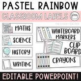 Pastel Rainbow Tote Tray / Classroom Labels