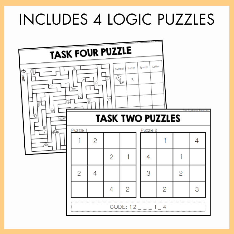 Logic Puzzle / Team Building Escape Room | Year 3 & 4 [Volume 2]