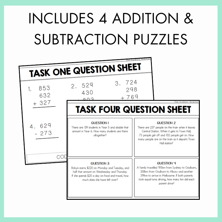 Addition & Subtraction Escape Room | Year 5 & 6