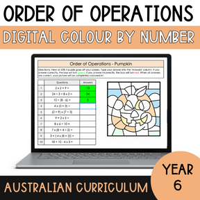 Order of Operations - Digital Colour by Number ☆ Halloween Edition ☆