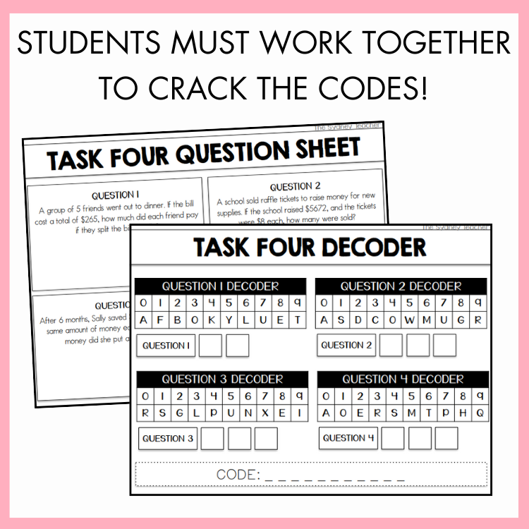 Division Escape Room | Year 5 & 6