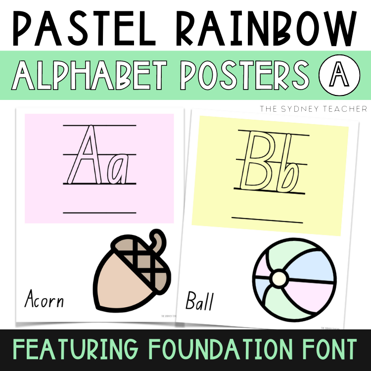 Pastel Rainbow Alphabet Posters