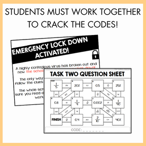 Fractions, Decimals & Percentages Escape Room | Year 5 & 6