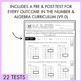 Year 4 Number & Algebra Printable Test Pack
