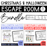 Halloween and Christmas Escape Room Bundle - Year 5 & 6