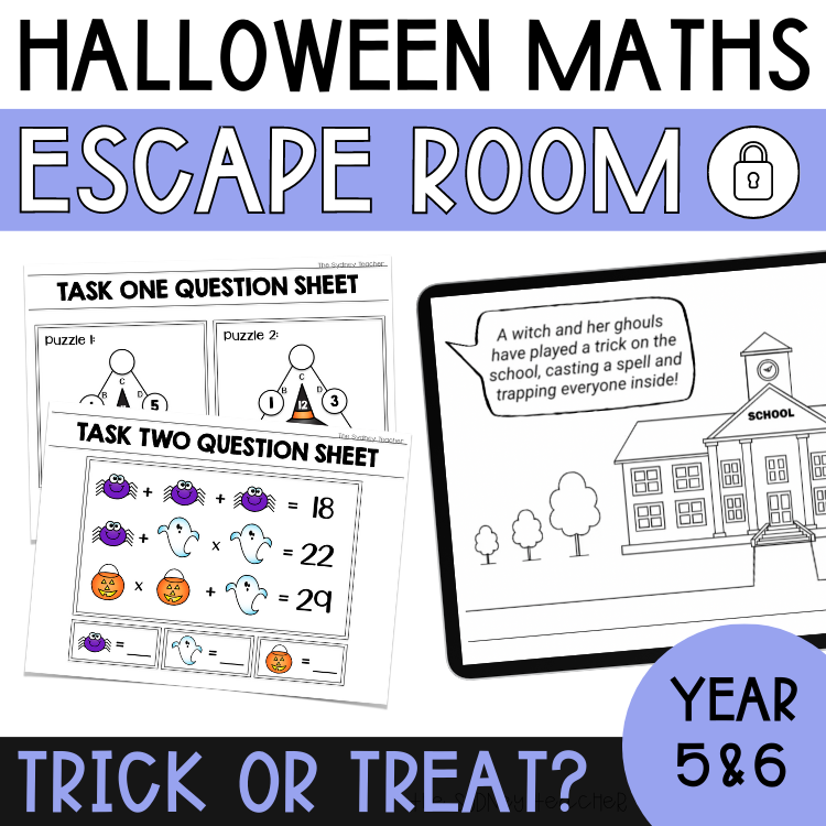 Halloween Math Escape Room - Year 5 & 6