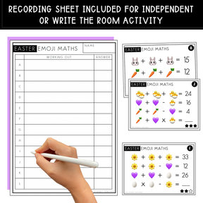Easter Emoji Algebra Task Cards | Years 3-6