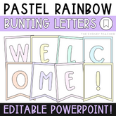 Pastel Rainbow Bunting Letters