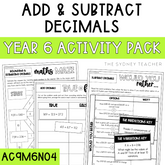 Year 6 Number & Algebra: Add & Subtract Decimals (AC9M6N04)