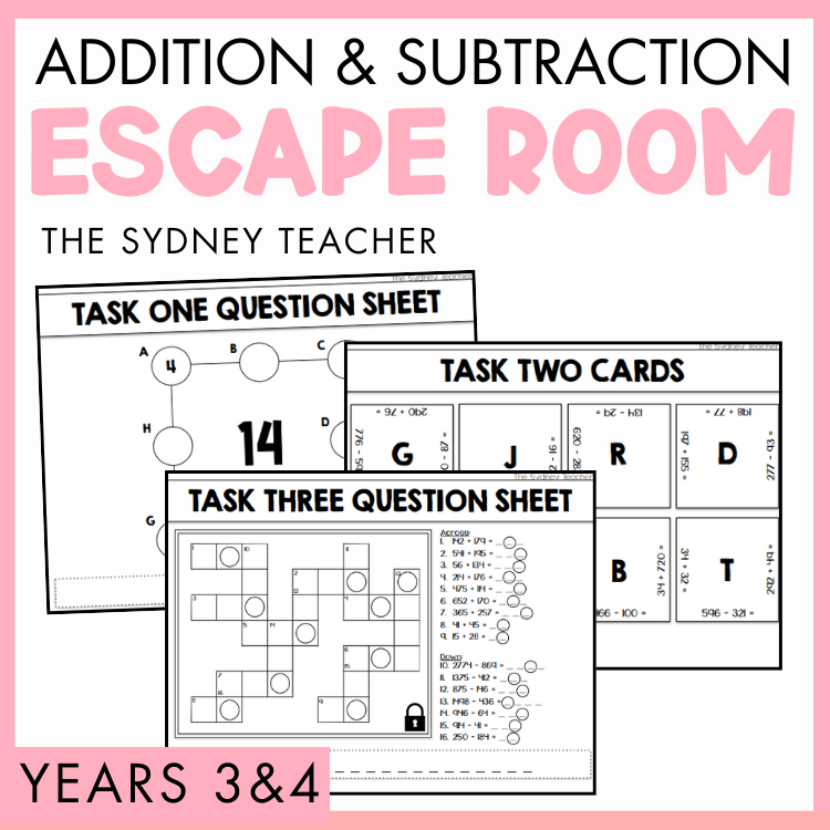 Addition and Subtraction Escape Room | Year 3 & 4