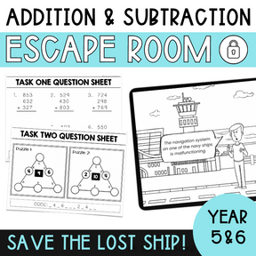 Addition & Subtraction Escape Room - Year 5 & 6 - The Sydney Teacher