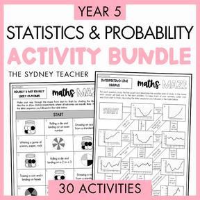Year 5 Statistics & Probability Activity Bundle