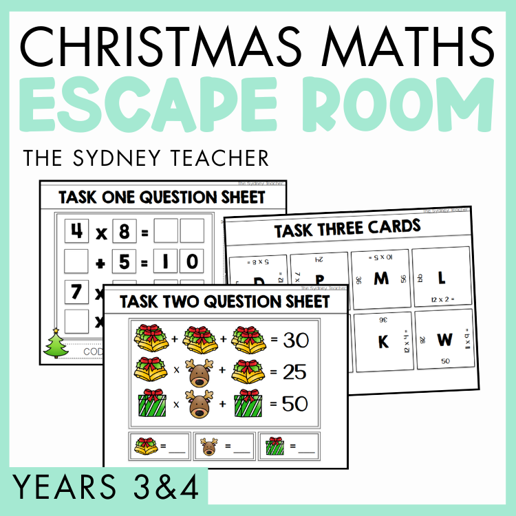 Christmas Math Escape Room | Year 3 & 4