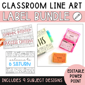 Classroom Line Art Labels - The Sydney Teacher