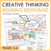 Educational materials for creative thinking and reading response by the Sydney Teacher for Years 3-6 with customised kicks, character cloud, and Harry Potter all about me character bunting. 