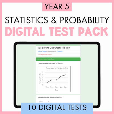 Year 5 Statistics & Probability Digital Test Pack